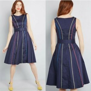 ModCloth Between The Lines Belted Dress 1X